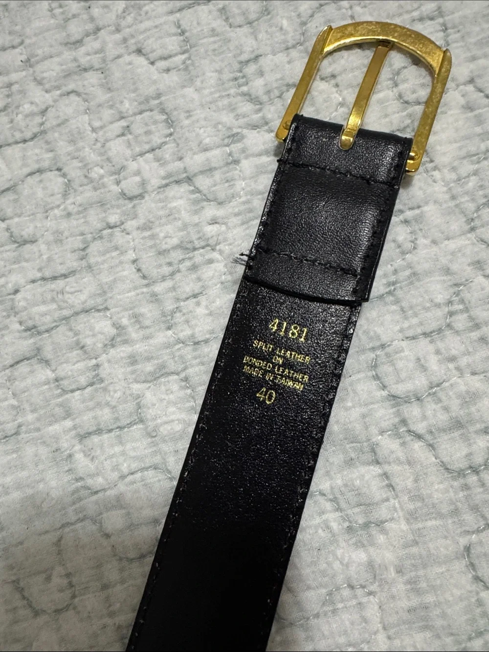 Classic Black Leather Belt with Gold Buckle - Men's Accessory